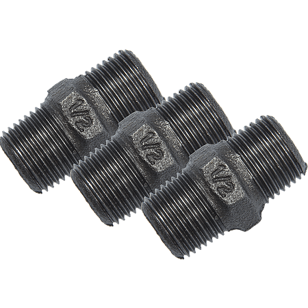 Niplu, pentru instalatii, fonta, negru, 1/2 inch