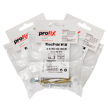  Set fixare sanitare, Fischer WCR, 8 x 60 mm, 6 x 65 mm