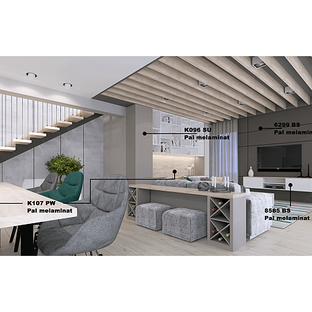 Pal melaminat Kronospan, Stejar elegance K107 PW, 2800 x 2070 x 18 mm