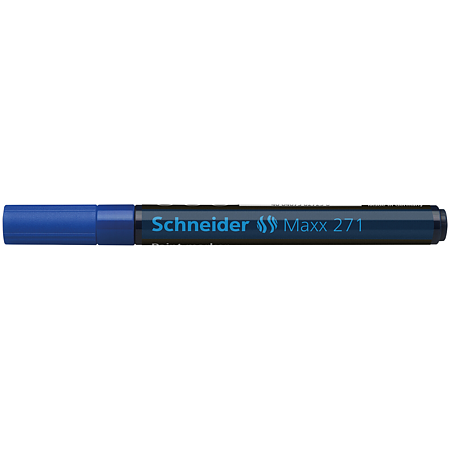 Marker permanent Schneider, varf rotund, 2 mm, cu vopsea albastra Marker permanent Schneider, varf rotund, 2 mm, cu vopsea albastra