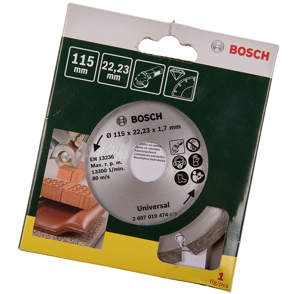 Disc diamantat debitare materiale constructii Bosch Universal, 115 x 22.3 x 1.7 mm 1.7