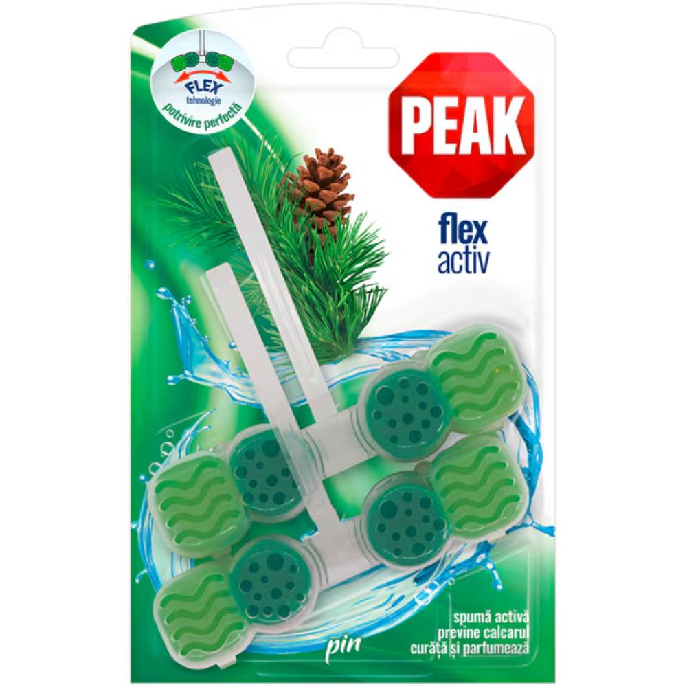 Odorizant solid pentru toaleta Peak Flex Activ Pin, 2 x 48 g