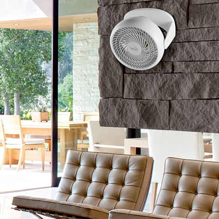 Ventilator de masa/perete Home, 50W, 3 trepte, plastic, alb, 23 cm
