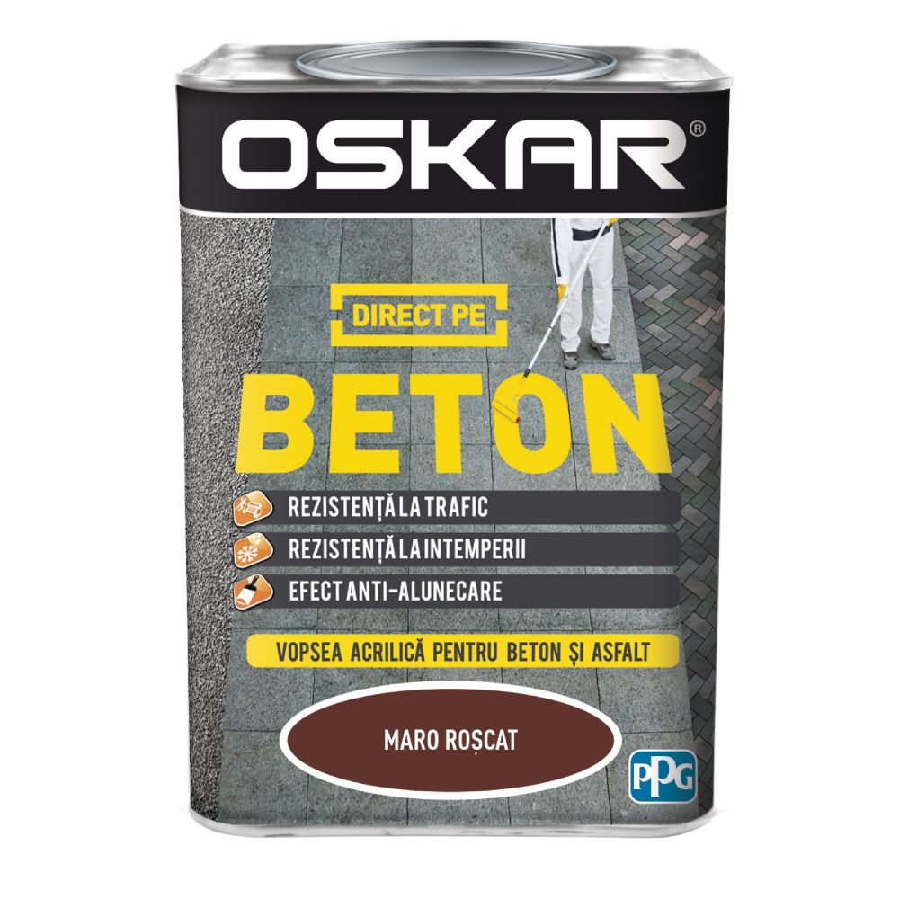 Email Oskar Direct pe beton, maro roscat, interior/exterior, 0,75 l