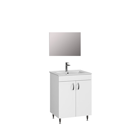 Set mobilier baie Badenmob 067, baza + lavoar + oglinda, alb