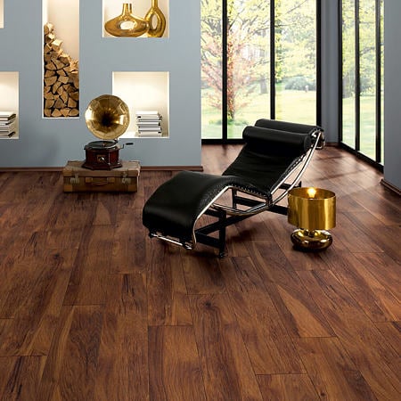 Parchet laminat 10 mm Kronospan Atlantic 8156 Red River Hikory, nuanta inchisa, clasa de trafic 33, twin click + si 1click2go pure +, 1288 x 195 mm