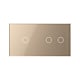 Panou intrerupator simplu + dublu Livolo VL-P701/01-4A, sticla securizata, auriu