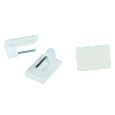 Carlige autoadezive pentru bara perdeluta, PVC, alb, set 10 buc