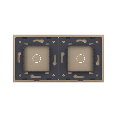 Panou intrerupator simplu + simplu Livolo VL-P701/01-4A, sticla securizata, auriu