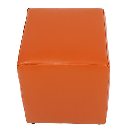 Taburet Cube, tapiterie piele ecologica, orange IP 21895, 45x37x37 cm