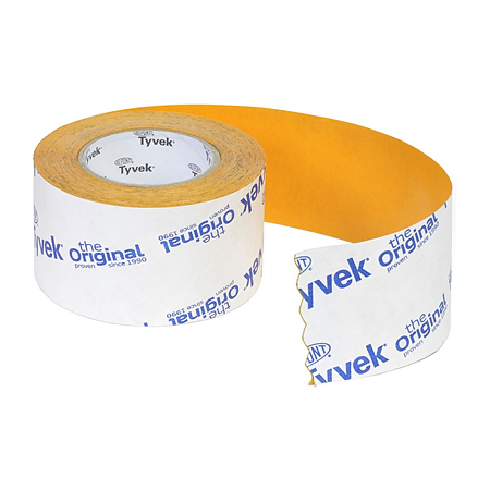 Banda adeziva Tyvek Tape, acrilic, alb, 7,5 cm