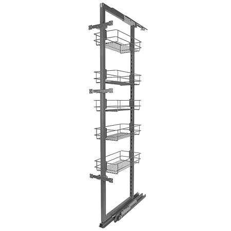 Coloana extractibila Siderplast, inox, antracit, 400 mm, 5 rafturi