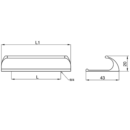 Maner AA359 256 mm, aluminiu mat