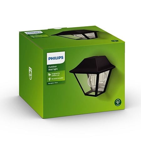  Aplica exterior Philips Alpenglow, negru, 1xE27, 42 W, IP44