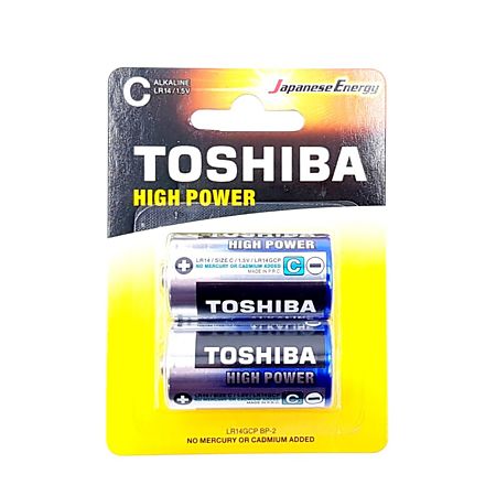 Baterii Toshiba High Power, alcaline, C/R14, blister 2 bucati
