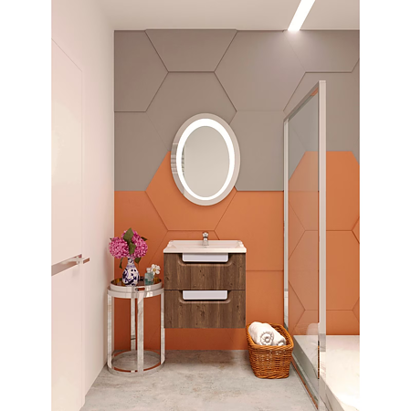 Baza cu lavoar Monaco Sanitop, MDF-PAL, maro, 60 x 43,5 x 51 cm