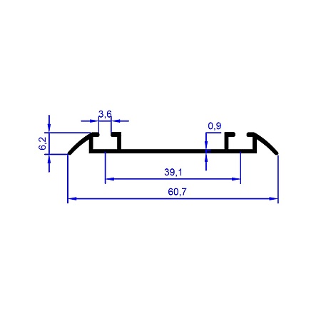 Profil rulare inferior SDS9620, alb mat, 4 m