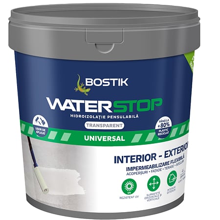 Membrana hidroizolatie Bostik Waterstop Acryl, transparent, 700 ml