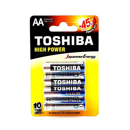 Baterii Toshiba High Power, alcaline, AA/R6, blister 4 bucati