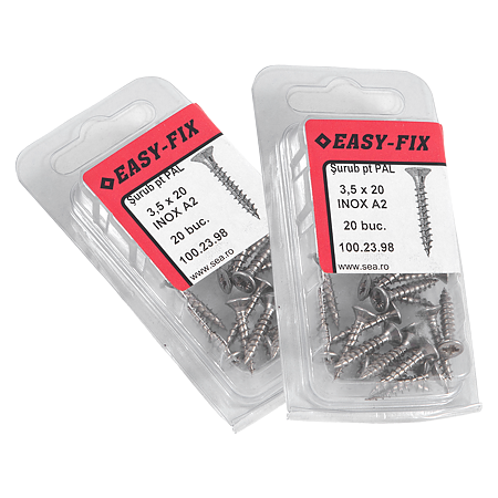 Set holsuruburi, cap inecat, inox, 3.5 x 20 mm, 20 bucati