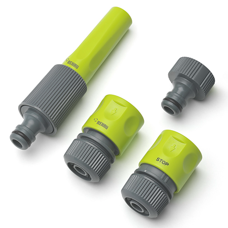Set de baza pentru un furtun 13 mm Rehau, plastic, verde, 4 piese Set de baza pentru un furtun 13 mm Rehau, plastic, verde, 4 piese