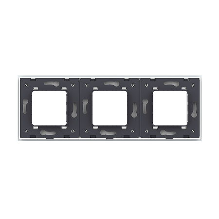 Rama priza tripla Livolo VL-P7E/E/E-6W, sticla securizata, alb