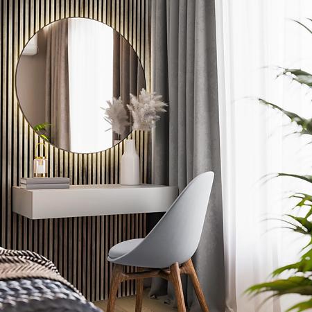 Panou decorativ Linea Acustic, 6 lamele, MDF, maro/negru, interior, 265 x 24.5 x 2.2 cm
