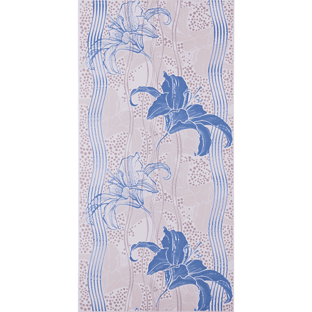 Faianta Kai Ceramics Vogue albastru cu flori, finisaj lucios, dreptunghiulara, 25 x 50 cm