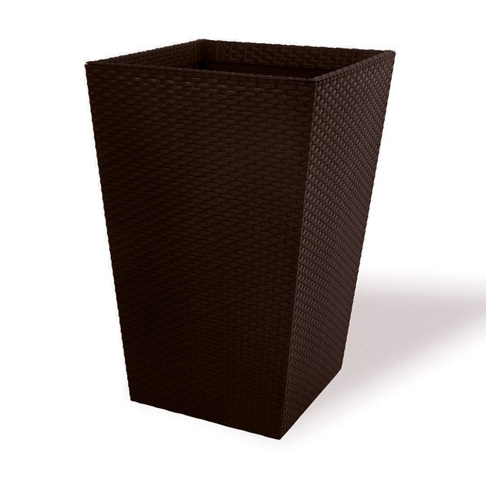 Ghiveci Keter Rattan Planter M, plastic, maro, 38,5 x 38,5 x 57 cm