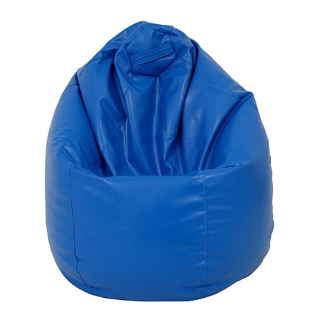 Fotoliu puf tip para Mara Depozitul de scaune, piele ecologica, albastru, 77 x 74 x 74 cm