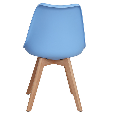 Scaun bucatarie tapitat albastru Depozitul de scaune Celia, piele ecologica, cadru lemn, max. 110 kg, 48.5 x 50 x 82.5 cm