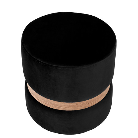 Taburet Ring, inel auriu, stofa negru H01, rotund, 38 x 38 x 40 cm