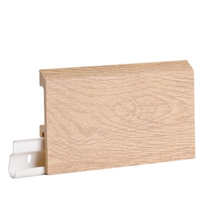 Plinta pardoseala Duflex Latte wood 916, polimer flexibil, rezistenta la apa, decor lemn, 2000 x 80 x 18 mm