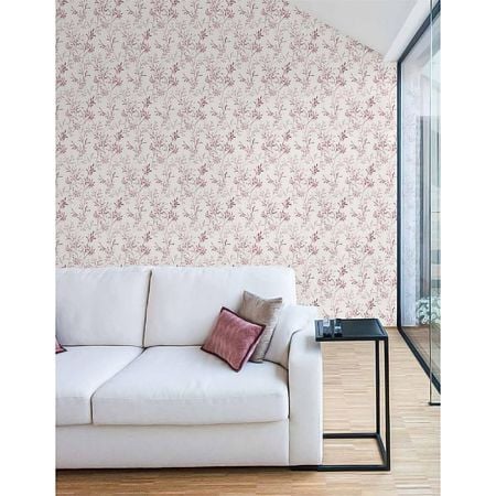 Tapet vinil Phoenix, model vegetal, roz, 10.05 m x 53 cm