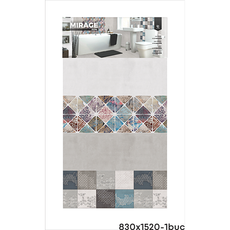 Faianta decorativa Exotica Mirage, finisaj mat, gri, model geometric patrat, grosime 0,85 cm, 30 x 60 cm Faianta decorativa Exotica Mirage, finisaj mat, gri, model geometric patrat, grosime 0,85 cm, 30 x 60 cm