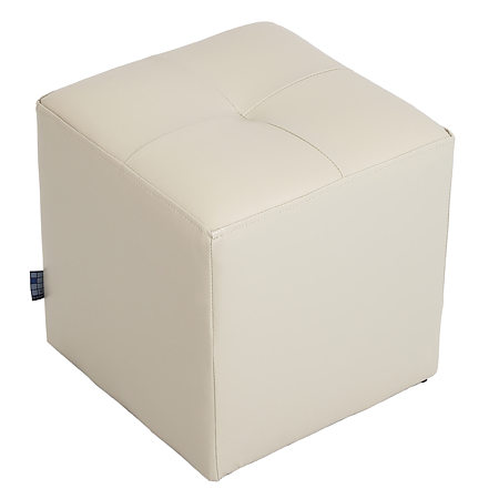 Taburet Cool tapiterie imitatie de piele, crem IP21834, 36 x 36 x 38 cm