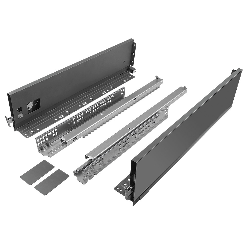 Set sertar slim Teko Premium 4D, otel/plastic, antracit, soft close, 450 mm