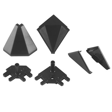 Accesorii pentru montaj profil inaltator Scilm, plastic, negru, 6 piese