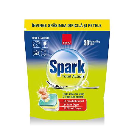 Detergent tablete pentru masina de spalat vase Sano Spark, 30 tablete