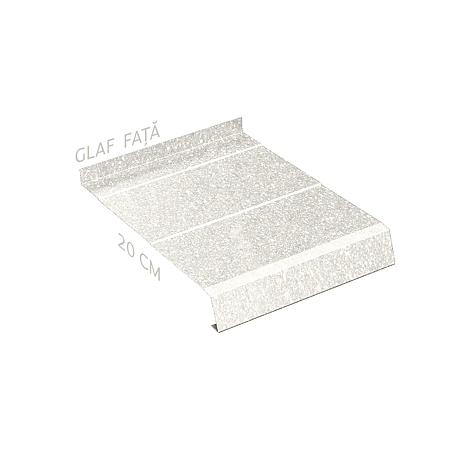 Glaf metalic exterior Caretta Briliant Z200, otel, alb, RAL 9002, 3000 x 200 mm