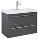 Mobilier baie Roca Quadro, baza lavoar, gri antracit, 2 sertare, 80 cm