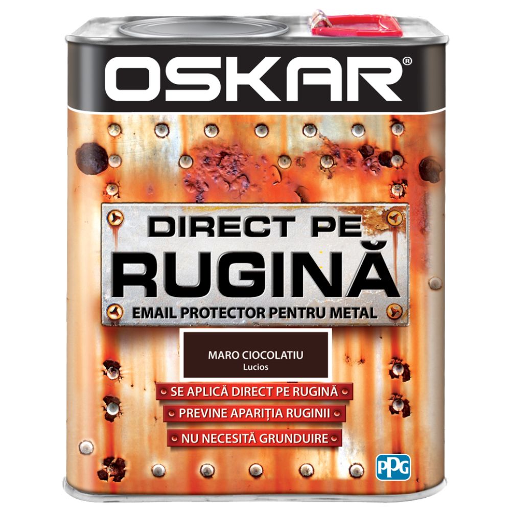 Vopsea  Oskar Direct Pe Rugina, maro roscat, interior/exterior, 2.5 l 2.5