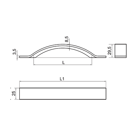 Maner AA319, aluminiu, antichizat alama, 192 mm