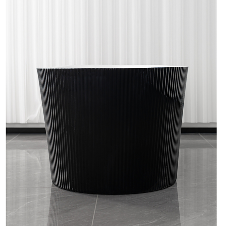 Cada baie freestanding Sanotechnik, ovala, negru, 170 x 75 x 58 cm