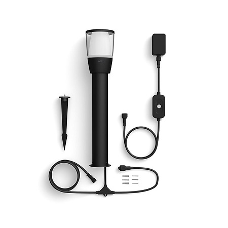 Stalp LED iluminat WiZ Elpas, negru, IP65, 4.8 W, 51.8 cm