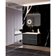 Set mobilier baie Savini Due Sidney, masca + lavoar, MDF, negru, 81.5 x 46.5 x 53 cm