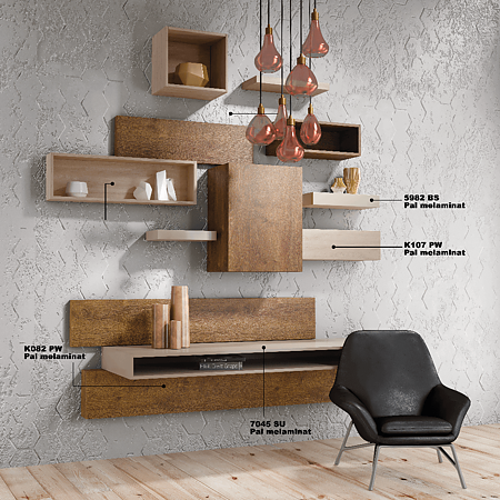 Pal melaminat Kronospan, Stejar elegance K107 PW, 2800 x 2070 x 18 mm