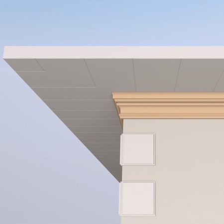 Cornisa decorativa pentru fatada, polistiren EPS + rasina, 200 x 87 x 2000 mm, crem