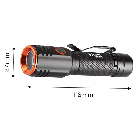 Lanterna reincarcabila 2 in 1 LED CHN Neo Tools, 20 W, 2000 lm, 5 moduri de iluminare, incarcare usb