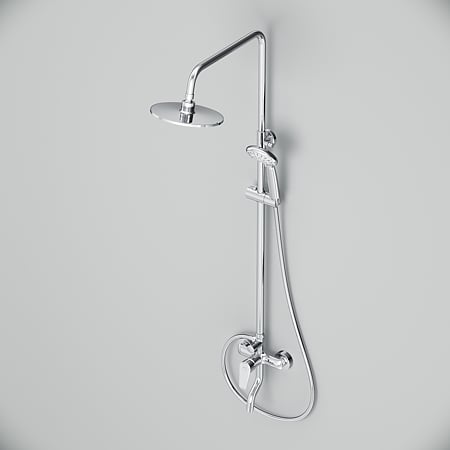 Coloana dus Play AM.PM, bara reglabila, cu baterie monocomanda, para de dus fixa, para de dus mobila, 3 functii, furtun 150 cm